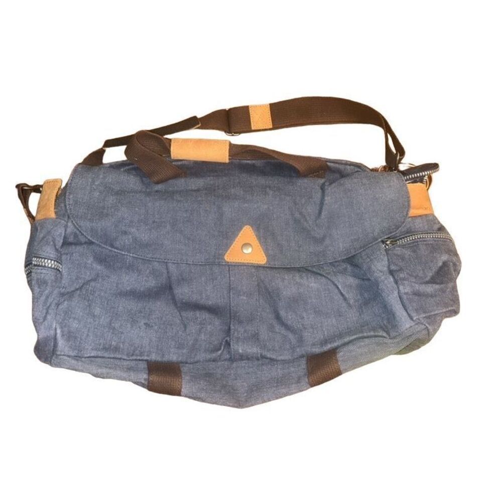 Boyt Sport Canvas & Leather Hiking Field Duffle Blue and Brown